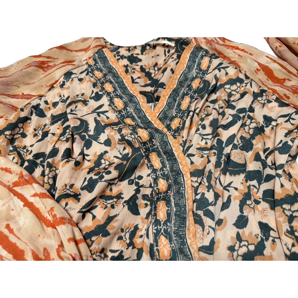 Free People Womens Cruisin Together Mixed Print Top Surplice Cropped size XS - Picture 4 of 8
